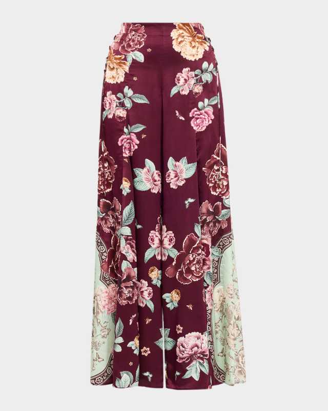 If These Tiles Could Talk Flare Pants with Lace-Up Sides